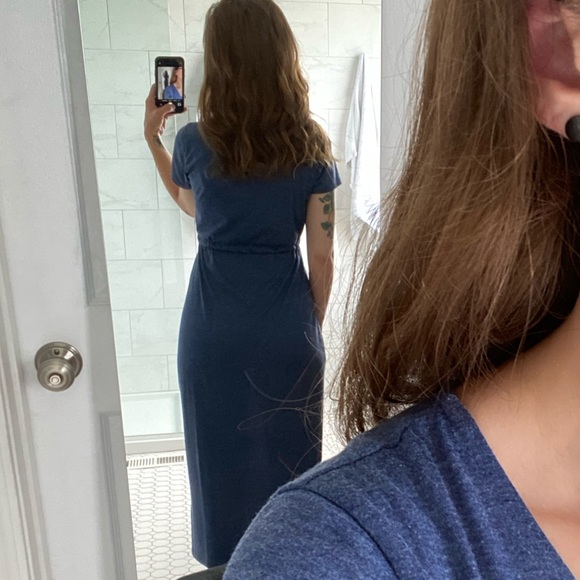 Blue Beach Maxi Dress with Drawstring - Picture 5 of 7